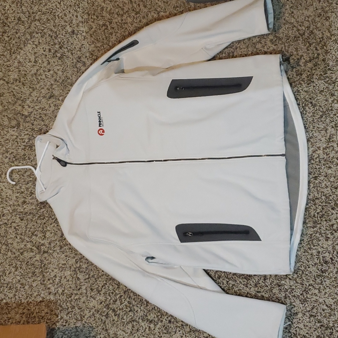Men's White Sofshell Jacket Large